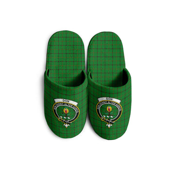 Don Tartan Home Slippers with Family Crest - Tartanvibesclothing