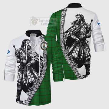 Don Tartan Clan Crest Ghillie Kilt Shirt with Highlander Warrior Celtic Style Men - Tartan Vibes Clothing