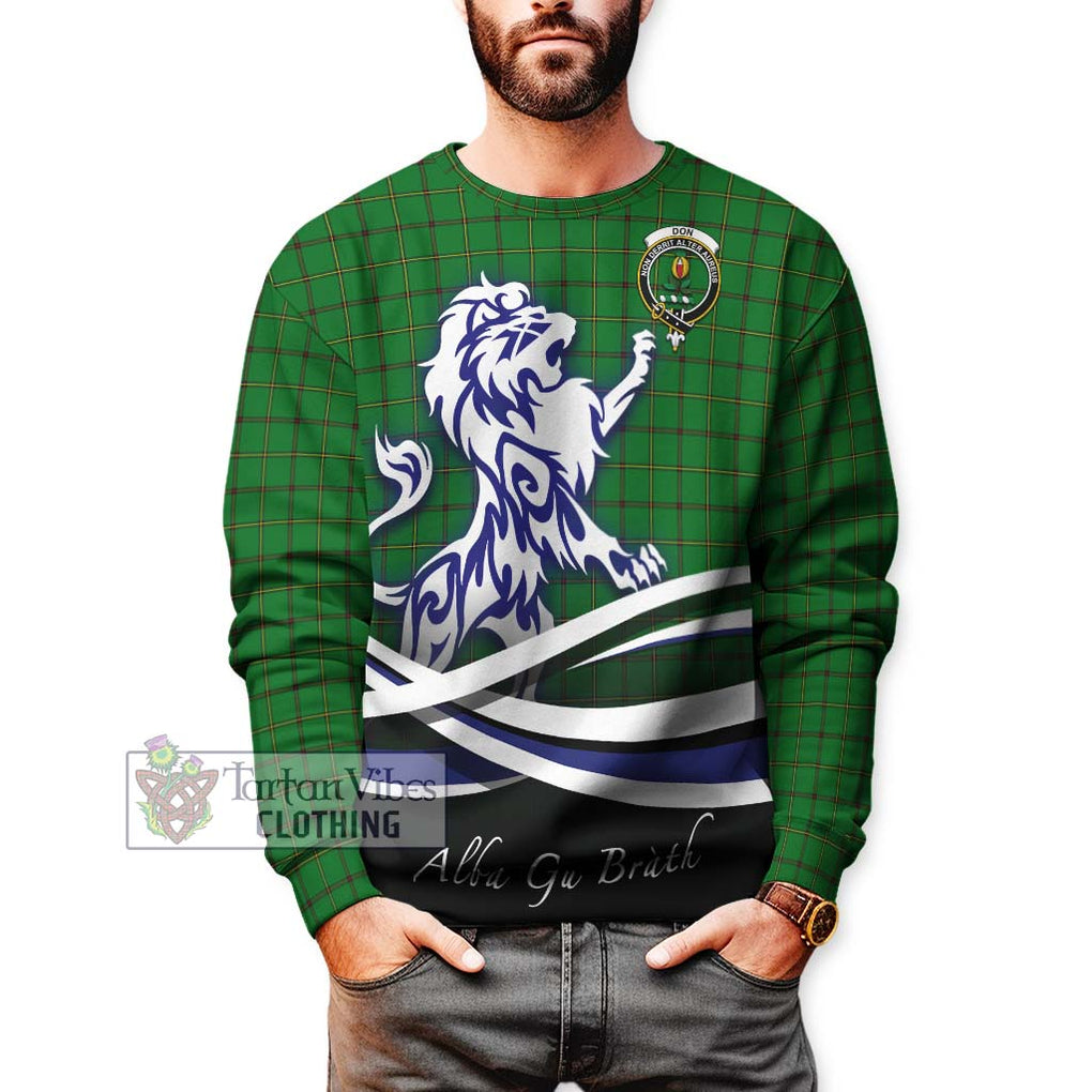 Don Tartan Sweatshirt with Alba Gu Brath Regal Lion Emblem Unisex - Tartan Vibes Clothing