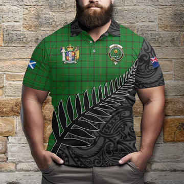 Don Crest Tartan Polo Shirt with New Zealand Silver Fern Half Style Kid - Tartan Vibes Clothing