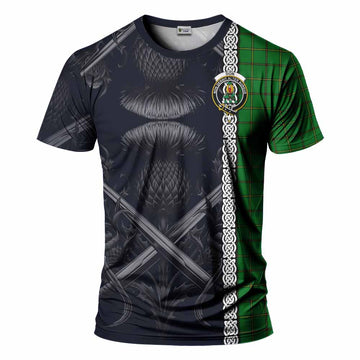 Don Tartan T-Shirt with Family Crest Cross Sword Thistle Celtic Vibes Kid's Shirt - Tartan Vibes Clothing