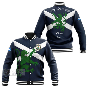 Don Tartan Lion Rampant Baseball Jacket Proudly Display Your Heritage with Alba Gu Brath and Clan Name Unisex - Tartan Vibes Clothing