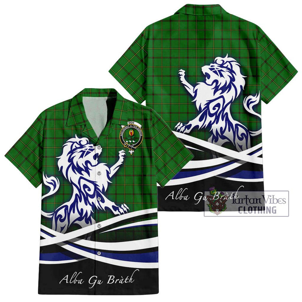 Don Tartan Hawaiian Shirt with Alba Gu Brath Regal Lion Emblem Kid - Tartan Vibes Clothing