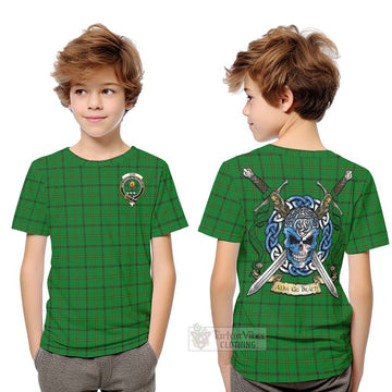 Don Tartan Kid T-Shirt with Family Crest Celtic Skull Style Youth XL Size14 - Tartan Vibes Clothing