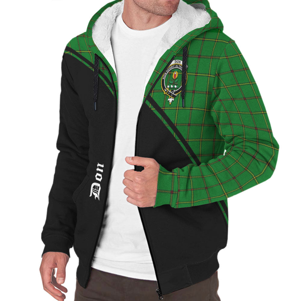 Don Tartan Sherpa Hoodie with Family Crest Curve Style Unisex - Tartan Vibes Clothing