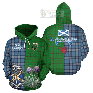 Don Tartan Hoodie Happy St. Andrew's Day Half Tartan Style Zip Hoodie - Tartan Vibes Clothing