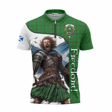 Don Crest Tartan Zipper Polo Shirt Inspired by the Freedom of Scottish Warrior Unisex - Tartan Vibes Clothing