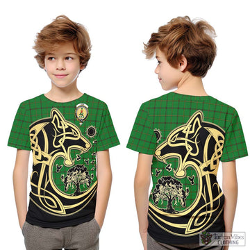 Don Tartan Kid T-Shirt with Family Crest Celtic Wolf Style Youth XL Size14 - Tartan Vibes Clothing