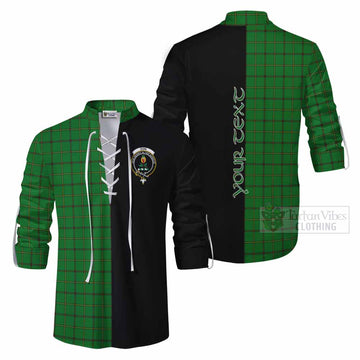 Don Tartan Ghillie Kilt Shirt with Family Crest and Half Of Me Style Men - Tartan Vibes Clothing