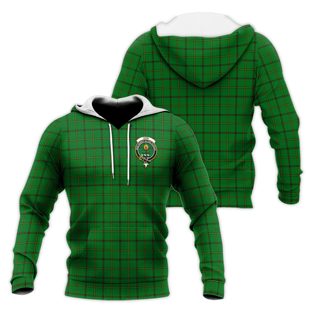 Don Tartan Knitted Hoodie with Family Crest Unisex Knitted Pullover Hoodie - Tartan Vibes Clothing