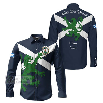 Don Tartan Lion Rampant Long Sleeve Button Shirt Proudly Display Your Heritage with Alba Gu Brath and Clan Name Men's Shirt S - Tartan Vibes Clothing