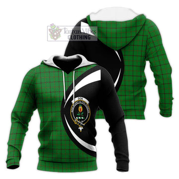 Don Tartan Knitted Hoodie with Family Crest Circle Style Unisex Knitted Pullover Hoodie - Tartan Vibes Clothing