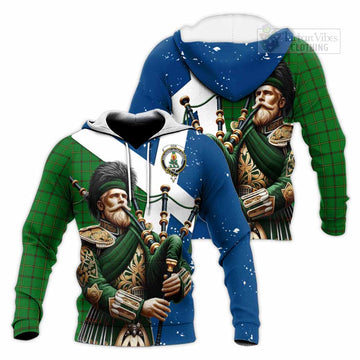 Don Tartan Knitted Hoodie with Family Crest Scottish Bagpiper Vibes Unisex Knitted Pullover Hoodie - Tartan Vibes Clothing
