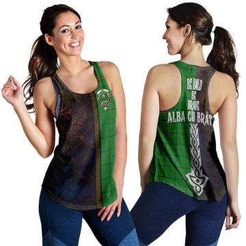 Don Tartan Family Crest Women's Racerback Tanks Alba Gu Brath Be Brave Lion Ancient Style 4XL - Tartan Vibes Clothing