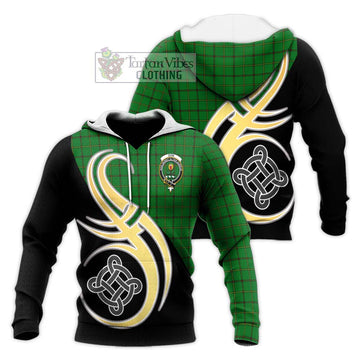 Don Tartan Knitted Hoodie with Family Crest and Celtic Symbol Style Unisex Knitted Pullover Hoodie - Tartan Vibes Clothing
