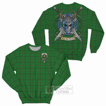 Don Tartan Sweatshirt with Family Crest Celtic Skull Style Unisex - Tartan Vibes Clothing