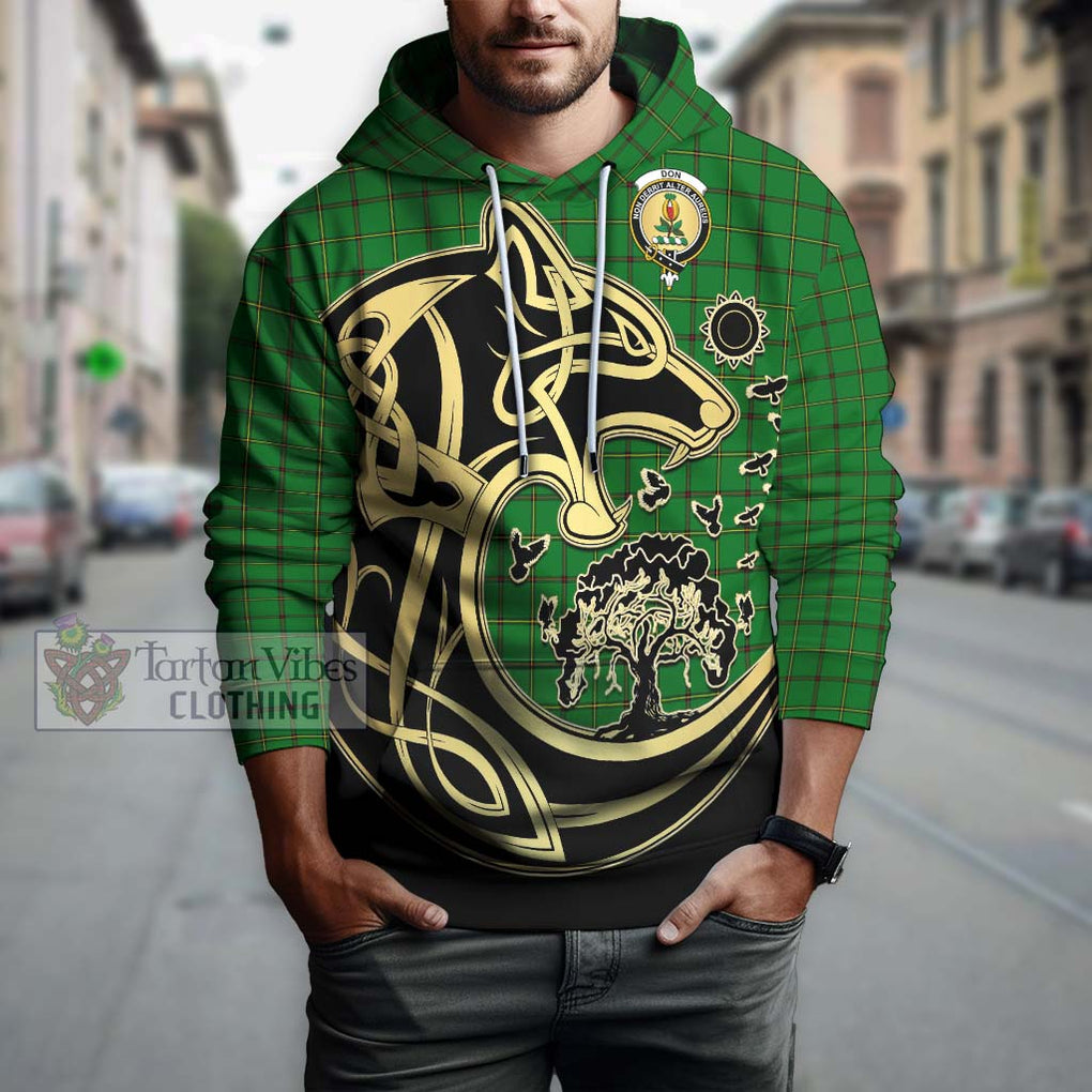Don Tartan Hoodie with Family Crest Celtic Wolf Style Zip Hoodie - Tartan Vibes Clothing