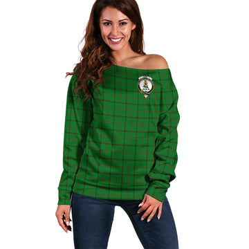 Don Tartan Off Shoulder Women Sweater with Family Crest Women - Tartan Vibes Clothing