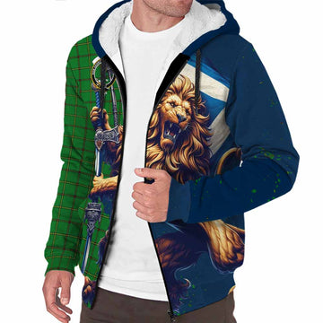 Don Tartan Family Crest Sherpa Hoodie with Scottish Majestic Lion Unisex S - Tartan Vibes Clothing