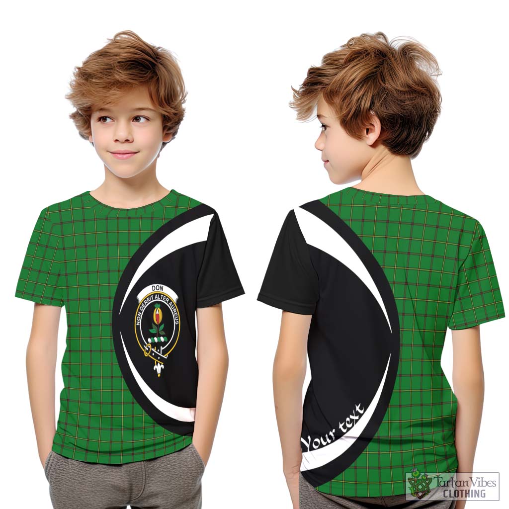Don Tartan Kid T-Shirt with Family Crest Circle Style Youth XL Size14 - Tartan Vibes Clothing
