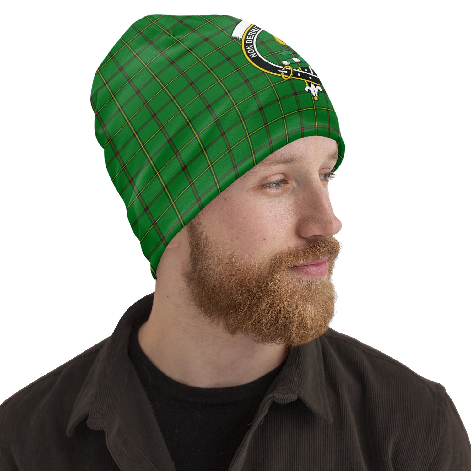 Don Tartan Beanies Hat with Family Crest Adult 10.8 × 11 inches - Tartan Vibes Clothing