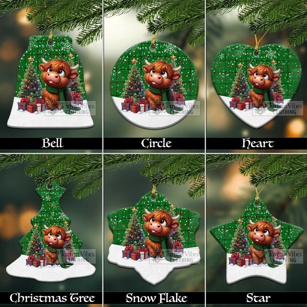 Don Tartan Christmas Ceramic Ornament with Adorable Highland Coo Ceramic - Tartan Vibes Clothing