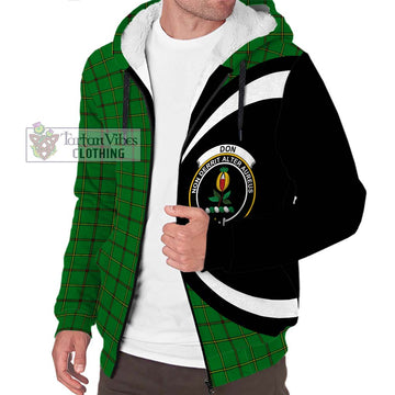 Don Tartan Sherpa Hoodie with Family Crest Circle Style Unisex S - Tartan Vibes Clothing