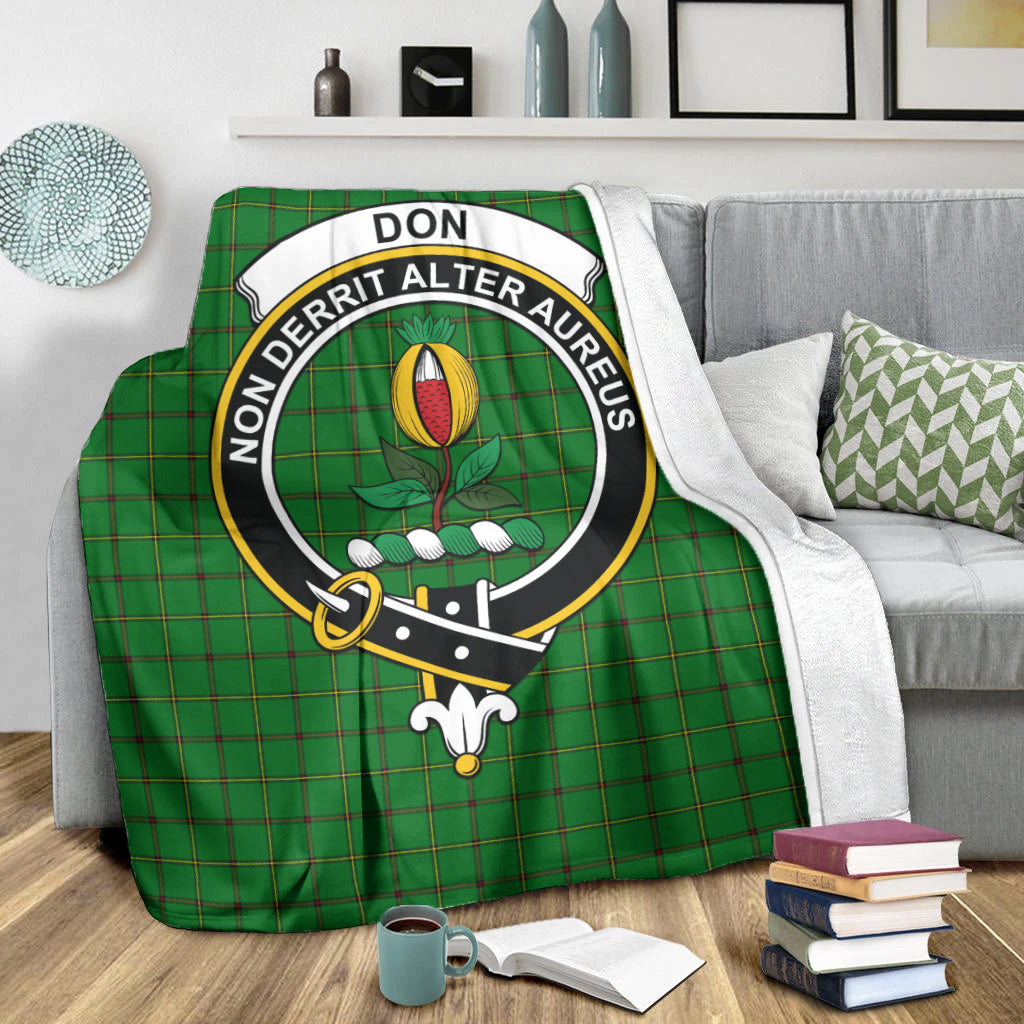 Don Tartan Blanket with Family Crest X-Large 59 x 79 inches 150 x 200 cm - Tartan Vibes Clothing