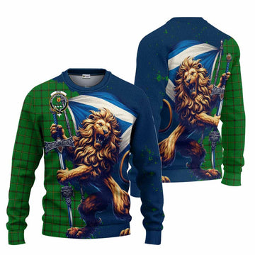 Don Tartan Family Crest Knitted Sweater with Scottish Majestic Lion Unisex - Tartan Vibes Clothing