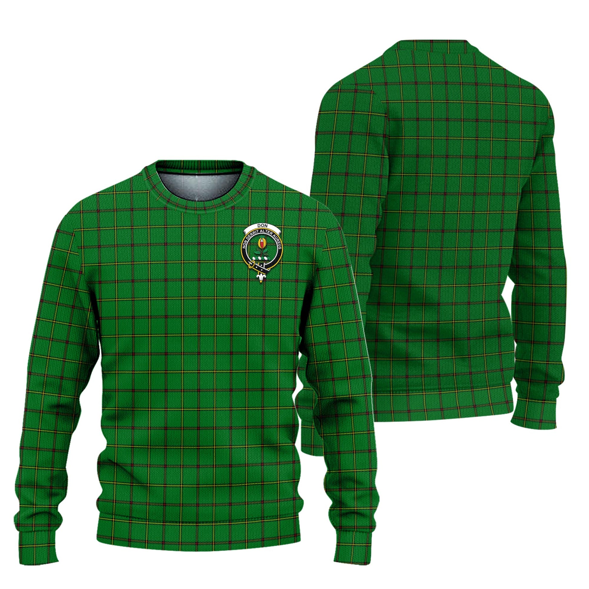 Don Tartan Ugly Sweater with Family Crest Unisex - Tartan Vibes Clothing