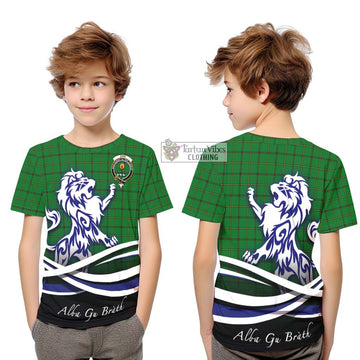 Don Tartan Kid T-Shirt with Alba Gu Brath Regal Lion Emblem Youth XL Size14 - Tartan Vibes Clothing