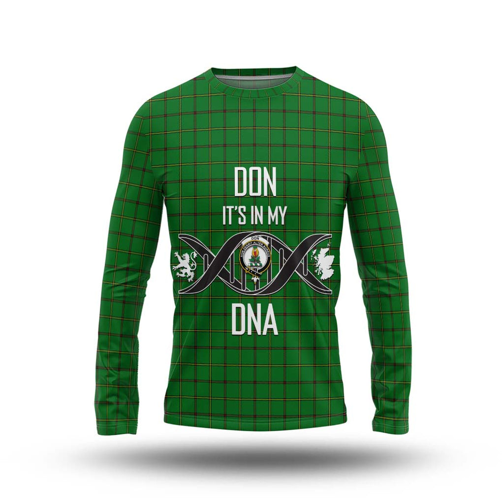 Don Tartan Long Sleeve T-Shirt with Family Crest DNA In Me Style Unisex - Tartan Vibes Clothing