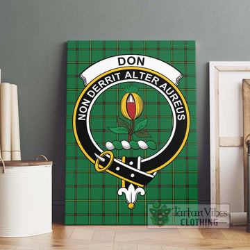 Don Tartan Canvas Print Wall Art with Family Crest