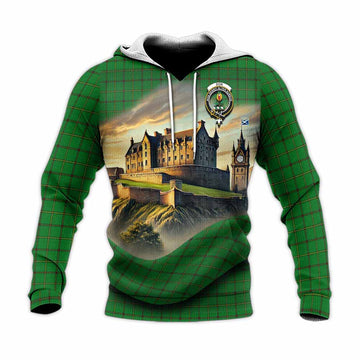 Don Tartan Family Crest Knitted Hoodie with Scottish Ancient Castle Style Unisex Knitted Pullover Hoodie - Tartan Vibes Clothing