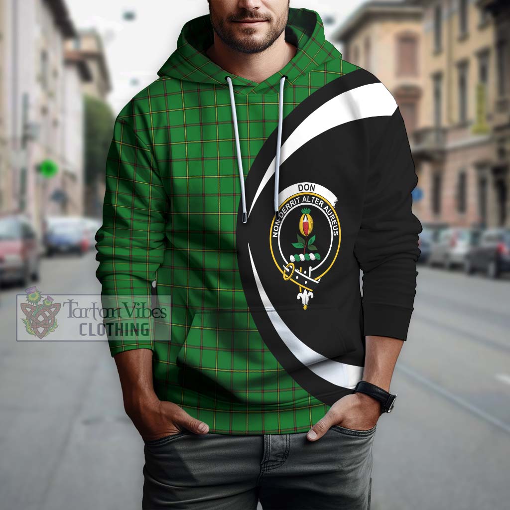 Don Tartan Hoodie with Family Crest Circle Style Zip Hoodie - Tartan Vibes Clothing