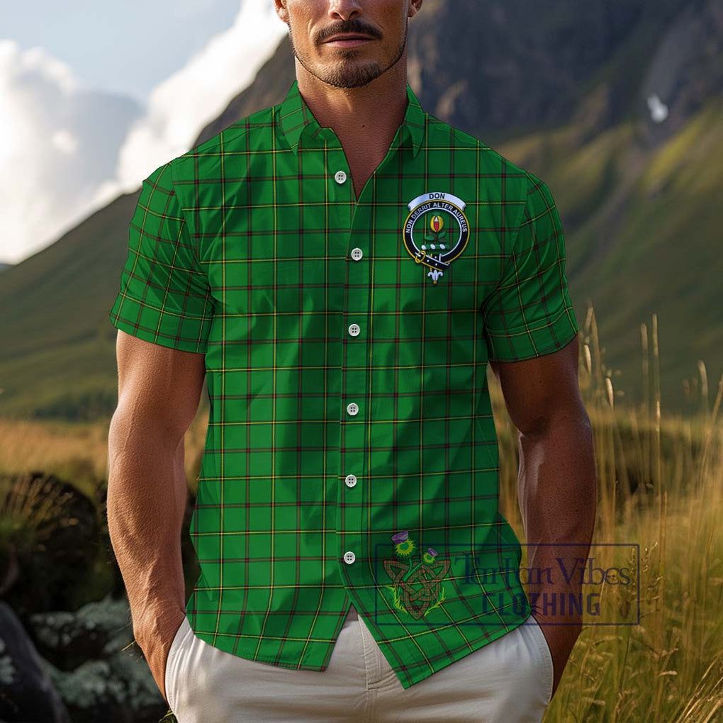 Don Tartan Cotton Hawaiian Shirt with Family Crest Kid - Tartan Vibes Clothing