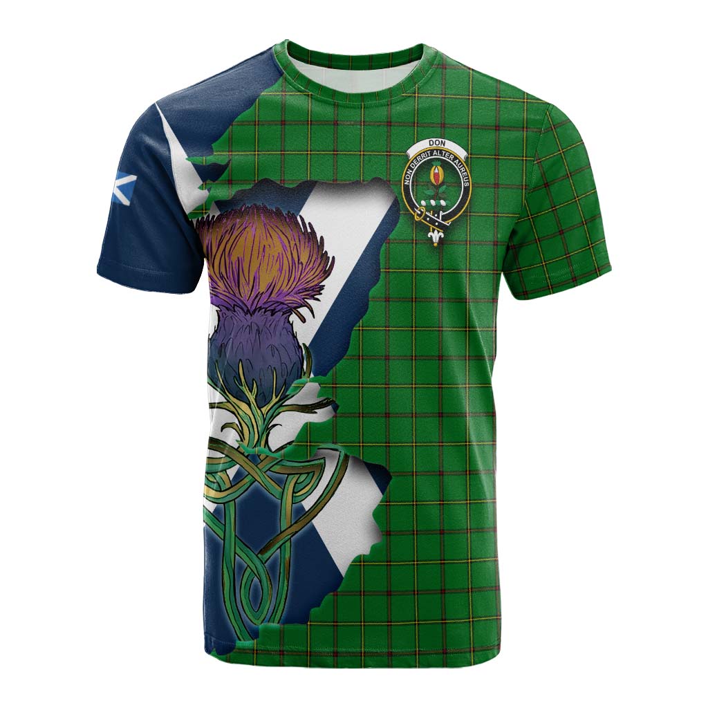 Don Tartan Family Crest Cotton T-shirt Scottish Thistle Celtic Inspired Kid's Shirt - Tartan Vibes Clothing