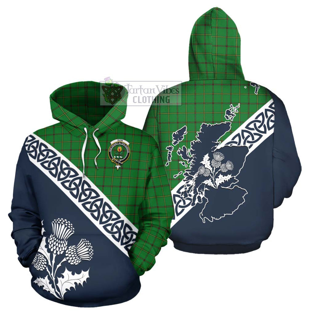 Don Tartan Hoodie Featuring Thistle and Scotland Map Zip Hoodie - Tartan Vibes Clothing
