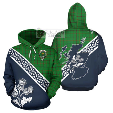 Don Tartan Hoodie Featuring Thistle and Scotland Map Zip Hoodie - Tartan Vibes Clothing