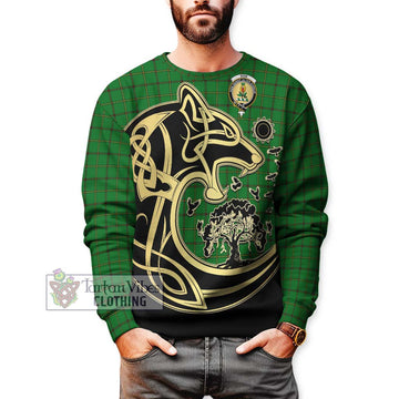 Don Tartan Sweatshirt with Family Crest Celtic Wolf Style Unisex - Tartan Vibes Clothing