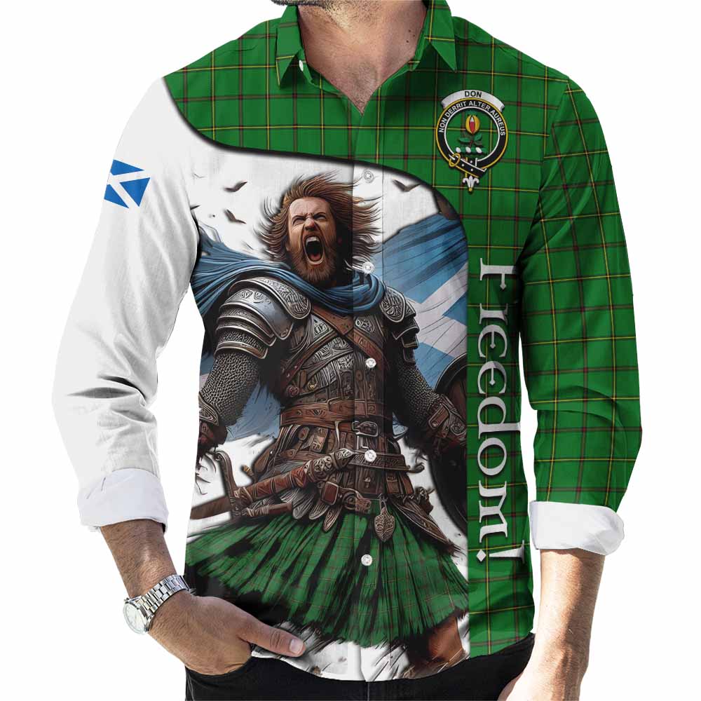 Don Crest Tartan Long Sleeve Button Shirt Inspired by the Freedom of Scottish Warrior Men's Shirt S - Tartan Vibes Clothing