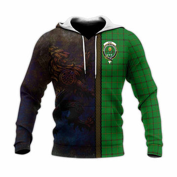 Don Tartan Family Crest Knitted Hoodie Alba Gu Brath Be Brave Lion Ancient Style Unisex Knitted Pullover Hoodie - Tartan Vibes Clothing