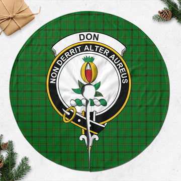 Don Tartan Christmas Tree Skirt with Family Crest 47*47 inch - Tartan Vibes Clothing