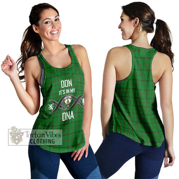 Don Tartan Women's Racerback Tanks with Family Crest DNA In Me Style 4XL - Tartan Vibes Clothing