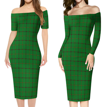 Don Tartan Off Shoulder Lady Dress Women's Dress - Tartan Vibes Clothing