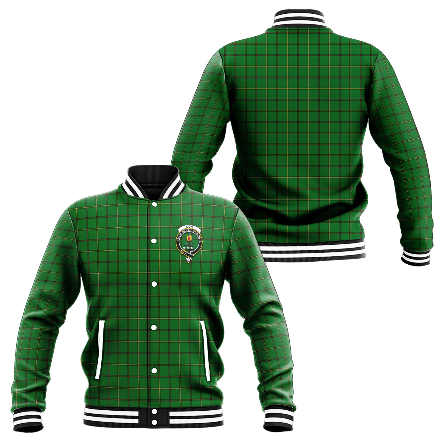 Don Tartan Baseball Jacket with Family Crest Unisex - Tartan Vibes Clothing