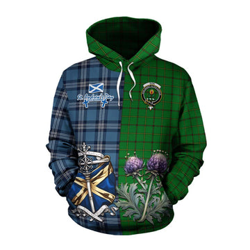 Don Tartan Cotton Hoodie Happy St. Andrew's Day Half Tartan Style Pullover Hoodie XS - Tartan Vibes Clothing