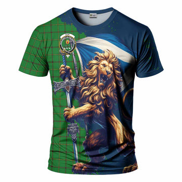 Don Tartan Family Crest T-Shirt with Scottish Majestic Lion Kid's Shirt - Tartan Vibes Clothing