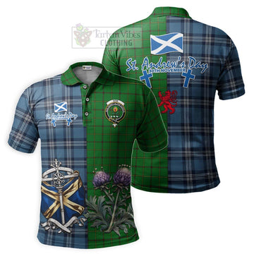Don Tartan Polo Shirt Happy St. Andrew's Day Half Tartan Style Kid - Tartan Vibes Clothing