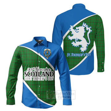 Don Family Crest Tartan Long Sleeve Button Shirt Celebrate Saint Andrew's Day in Style Men's Shirt S - Tartan Vibes Clothing